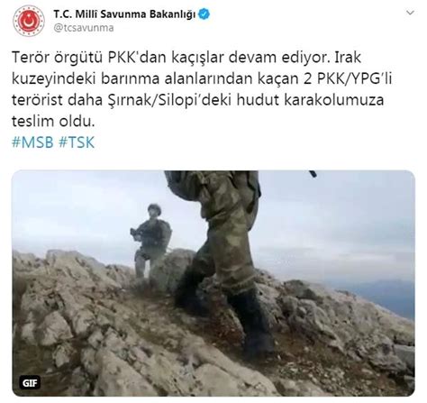 MSB: 2 PKK’lı terörist teslim oldu